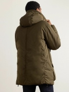TOM FORD - Leather-Trimmed Padded Tech-Shell Hooded Down Parka - Green