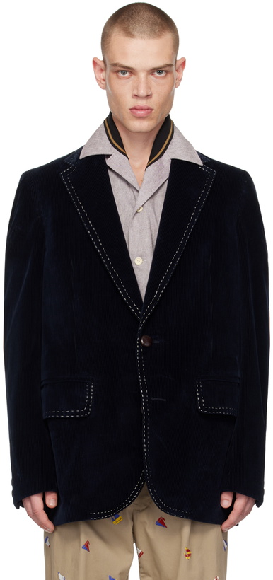 Photo: kolor Navy Velvet Blazer