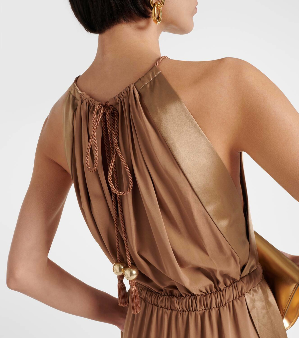 オールインワン・サロペット MAX MARA Ubi Jumpsuit Ubi silk satin-trimmed jersey jumpsuit in black - Max Mara