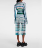 Susan Fang Striped sheer midi dress