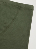 Hemen Biarritz - Albar Ribbed Stretch Organic Cotton Boxer Briefs - Green