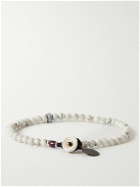 Mikia - Silver, Multi-Stone and Cord Beaded Bracelet - Gray