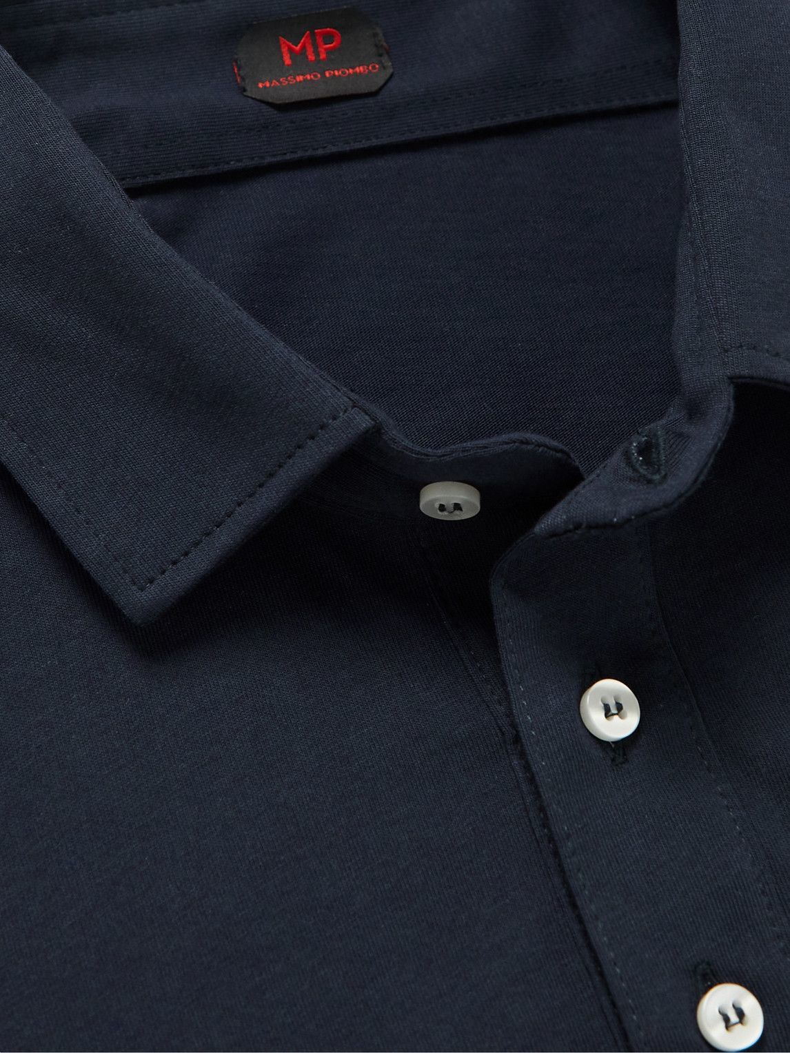 MP Massimo Piombo - Cotton-Jersey Polo Shirt - Blue