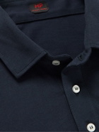 MP Massimo Piombo - Cotton-Jersey Polo Shirt - Blue