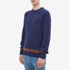 Gucci Men's GRG Detail Cable Knit in Navy