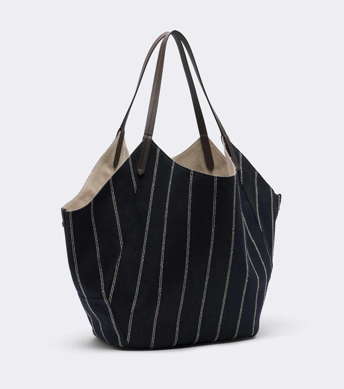 Brunello Cucinelli Monili striped canvas tote bag