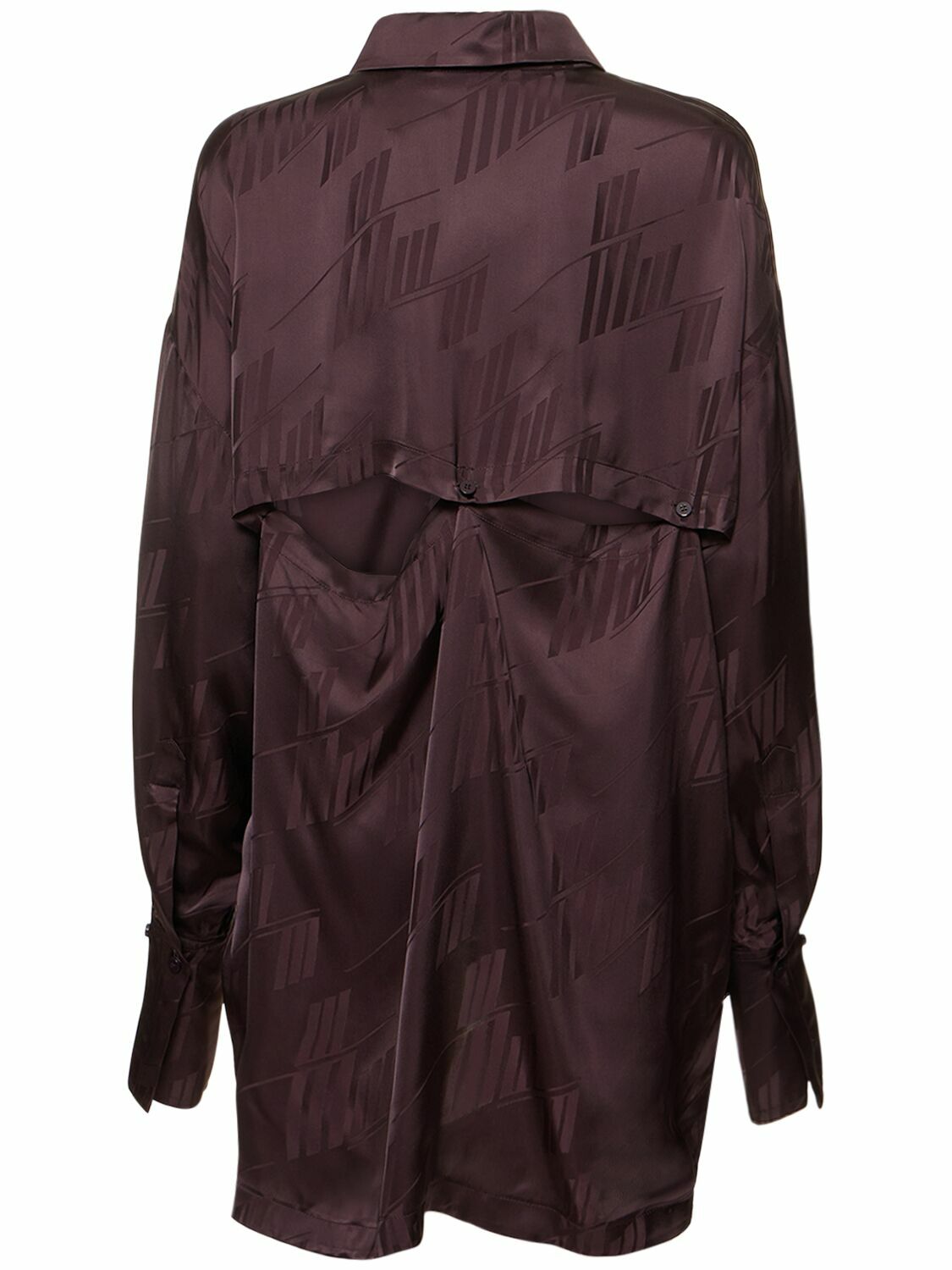 【関税込み】THE ATTICO KOTA SHIRT IN JACQUARD SATIN THE ATTICO - Kota Jacquard Satin Open Back Shirt The Attico