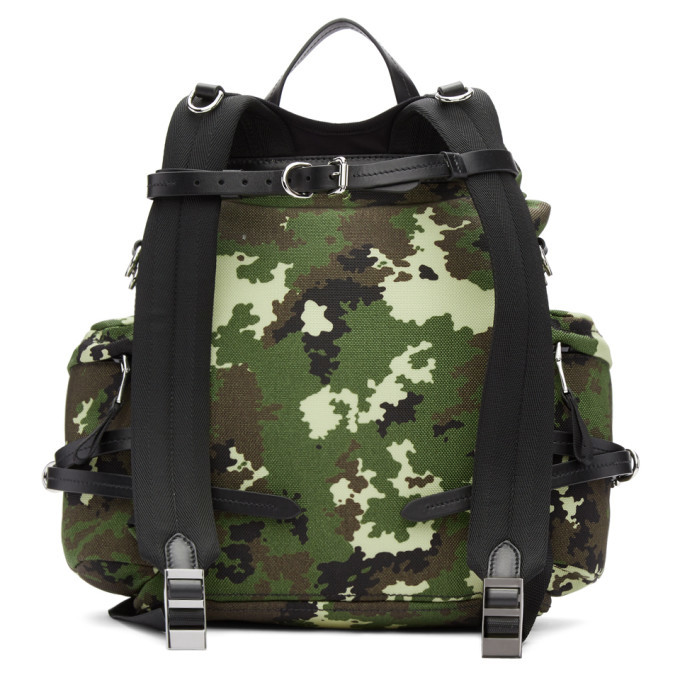 Miu Miu Green Camo Leather and Cordura Backpack Miu Miu