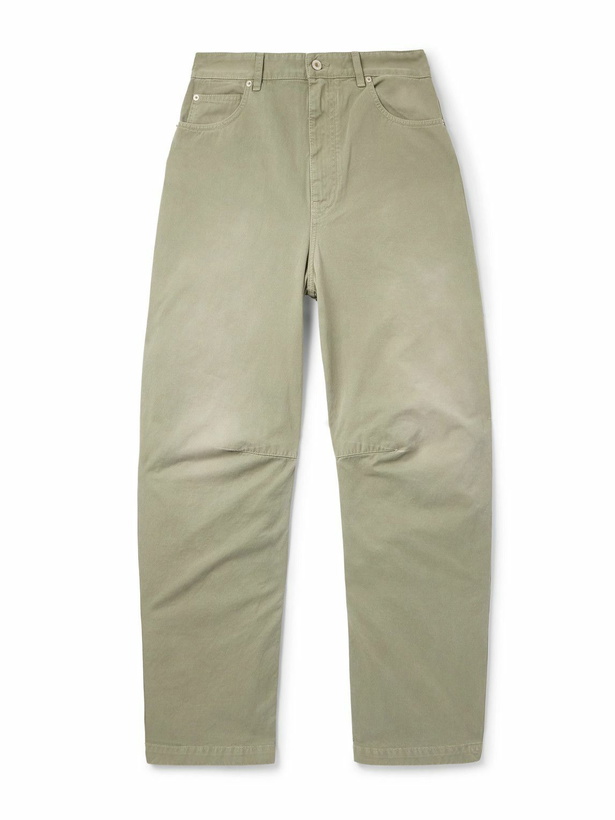 Photo: LOEWE - Paula's Ibiza Barrel-Leg Cotton-Twill Trousers - Green