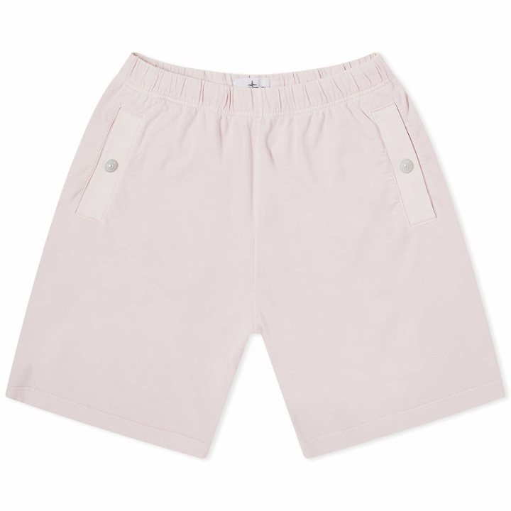 Photo: Stone Island Men's Marina Garment Dyed Sweat Shorts in Pink