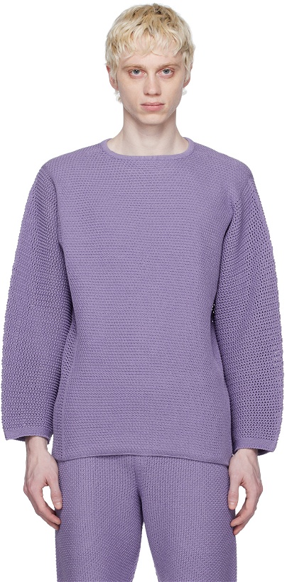 Photo: Homme Plissé Issey Miyake Purple Seamless Sweater