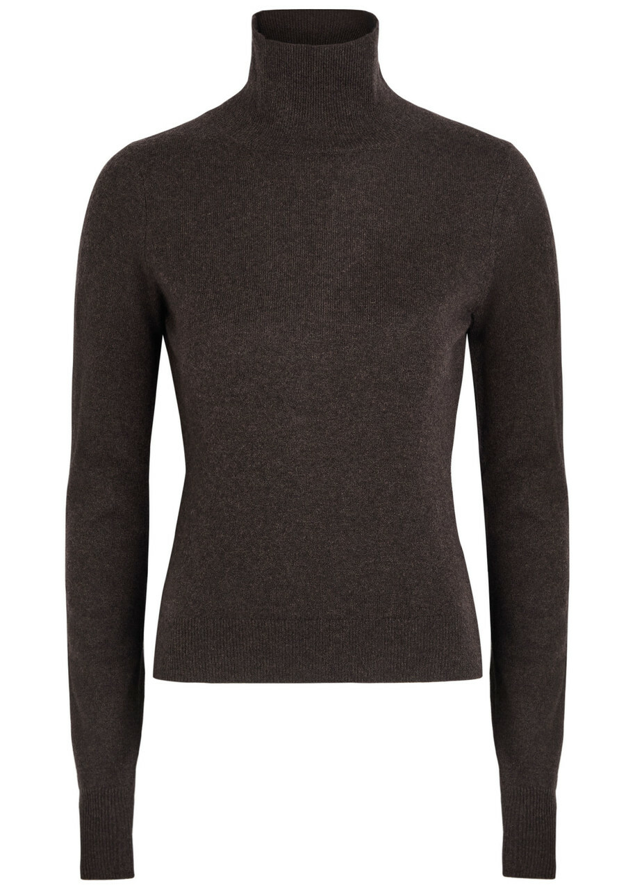 Reformation Jett Turtle-neck Cashmere top Dark Brown