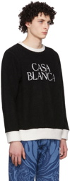 Casablanca Black & White Embroidered Sweatshirt