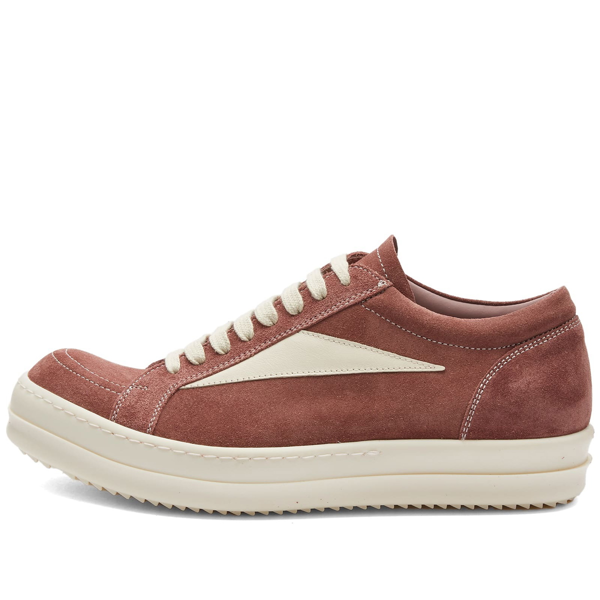 Rick Owens Men's Vintage Sneaks Sneakers in Dusty Pink/Milk Rick Owens