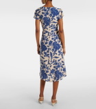 Velvet Floral crêpe midi dress