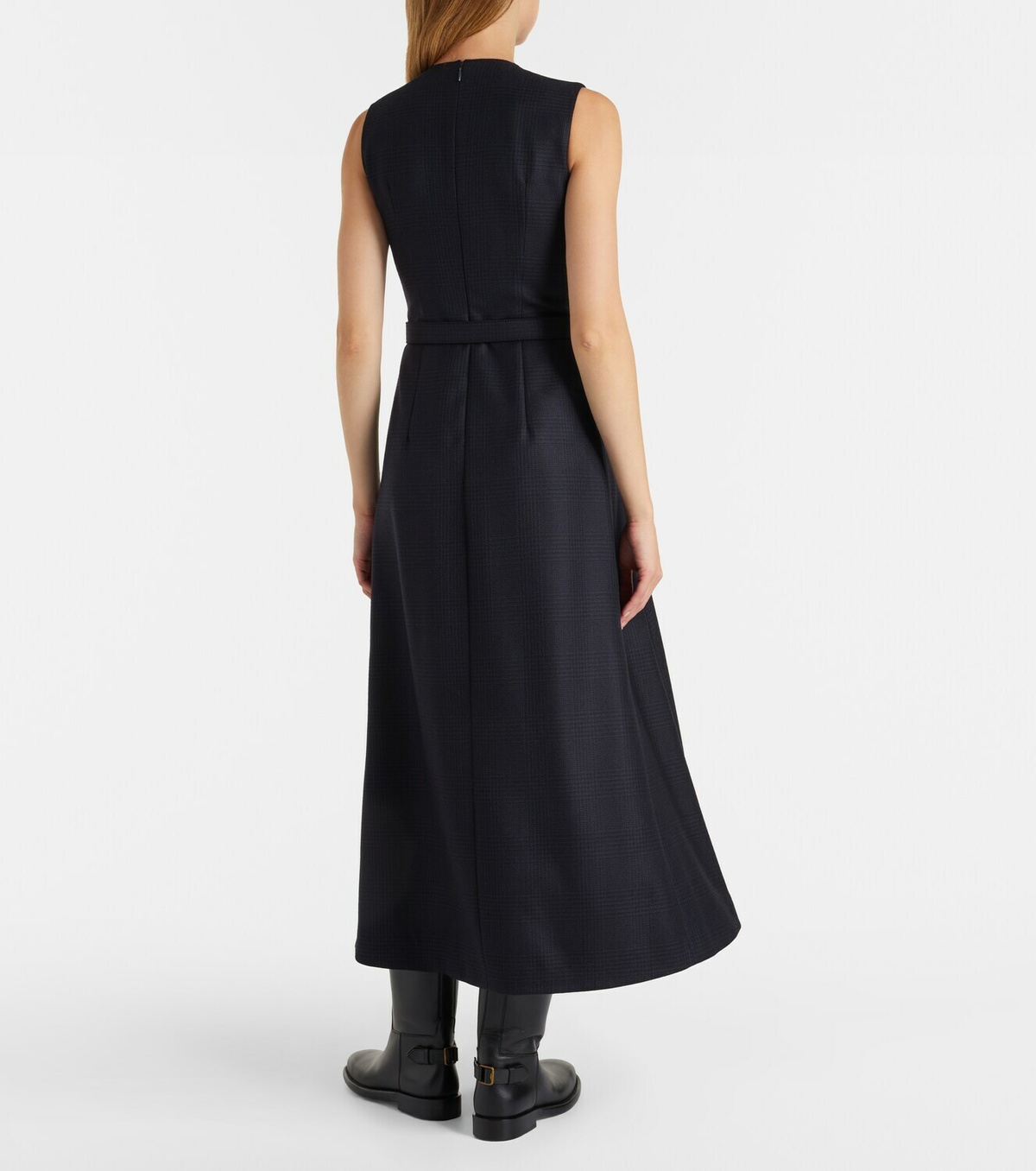 Burberry Prince of Wales check wool midi dress