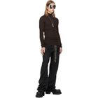 Rick Owens Brown Tower Ribbed Lupetto Sweater
