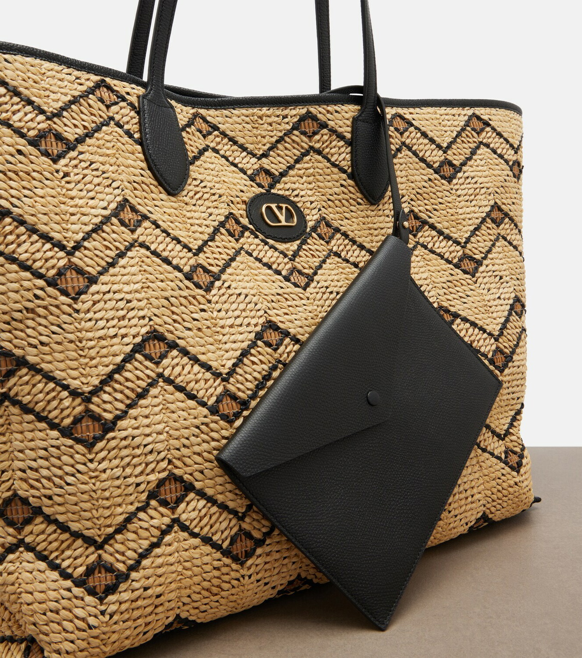 Valentino Garavani VLogo Large raffia tote bag