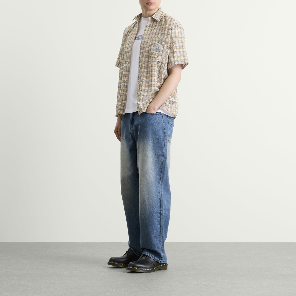 Butter Goods Men's Drummer Baggy Denim Jeans in Stone Wash Blue