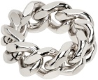 IN GOLD WE TRUST PARIS Silver Curb Chain Ring