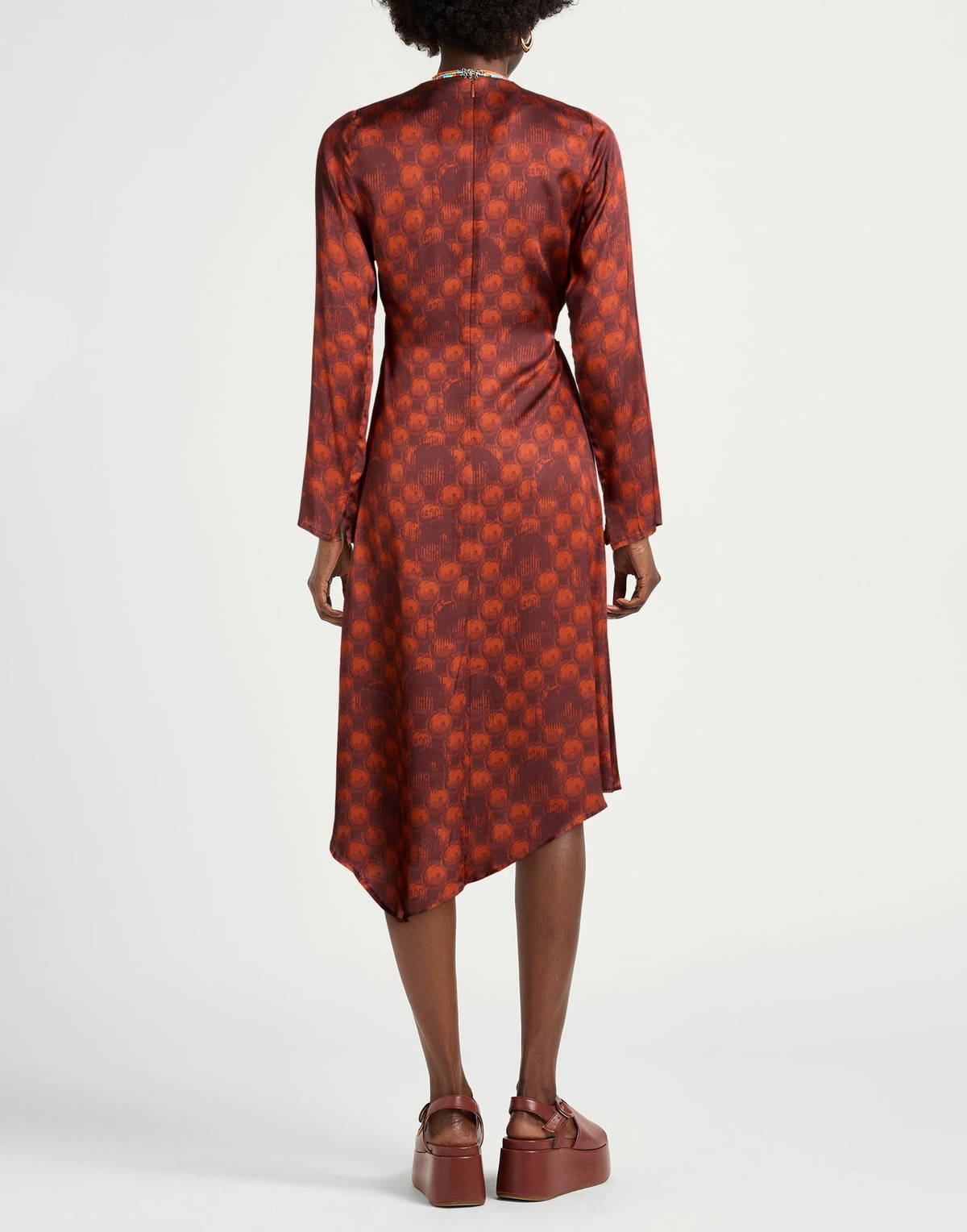 Manila Grace Womens Midi dress Rust
