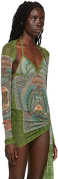 Jean Paul Gaultier SSENSE Exclusive Green Banknote Cardigan