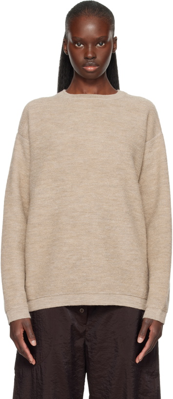 Photo: Lauren Manoogian Beige Fine Terry Crewneck Sweater