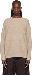 Lauren Manoogian Beige Fine Terry Crewneck Sweater