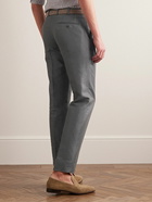 Brioni - Slim-Fit Cotton, Linen and Silk-Blend Twill Suit Trousers - Gray