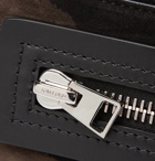 TOM FORD - Zebra-Print Suede and Leather Belt Bag - Black