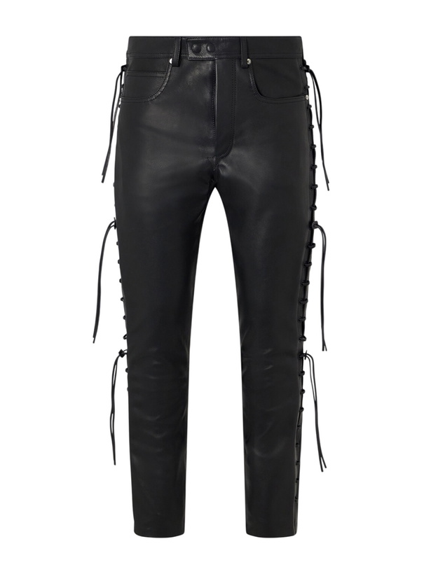 Photo: TOM FORD - Straight-Leg Full-Grain Leather Trousers - Black