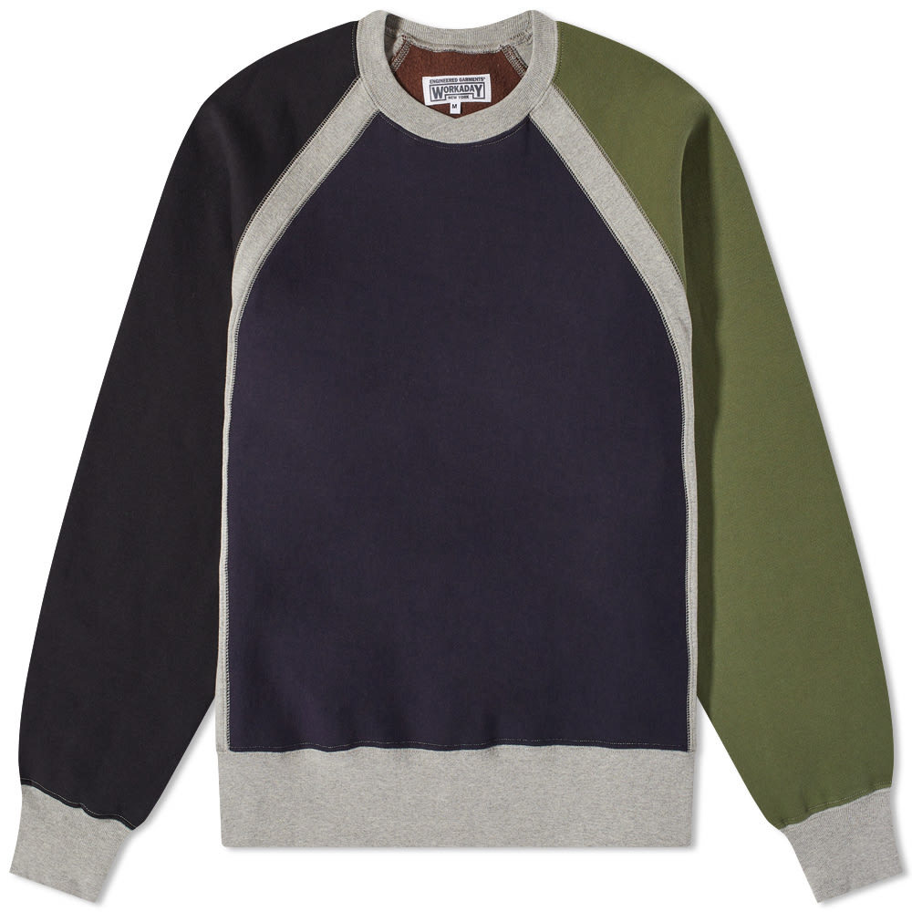 Engineered Garments Workaday Combo Raglan Crew Sweat Engineered