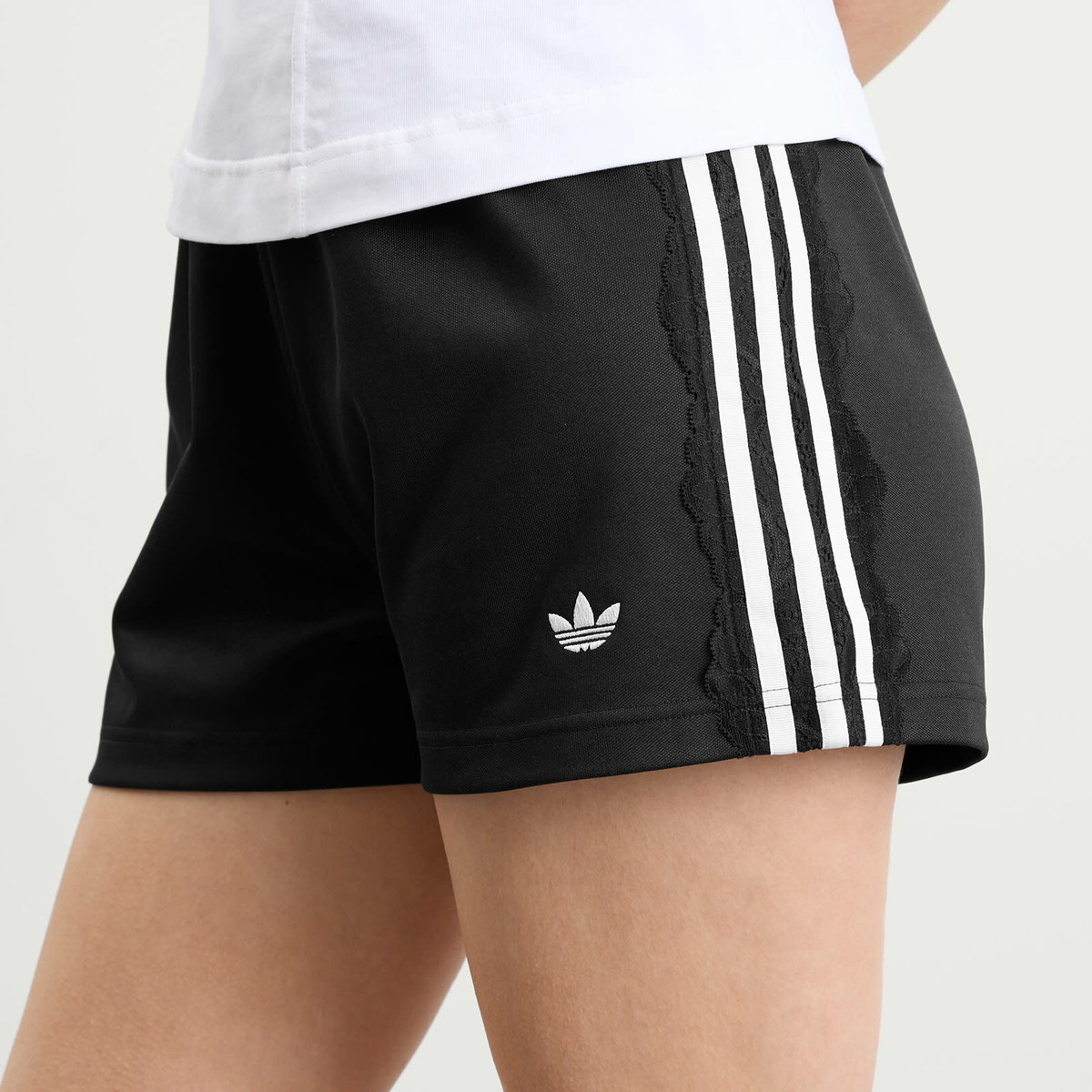 Adidas Women's Lace 3 Stripe Shorts in Black