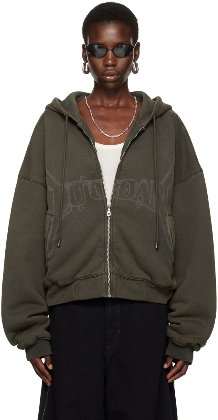 LU'U DAN Black Washed-Out Hoodie