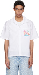 Casablanca White Collage D'Icones Graphiques Embroidered Shirt