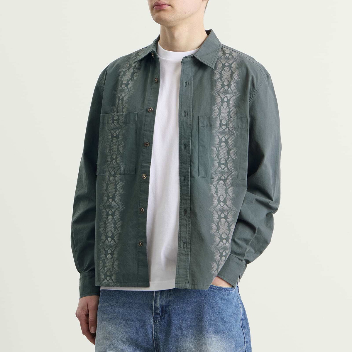 Butter Goods Men's Fade Button Up Shirt in Washed Navy