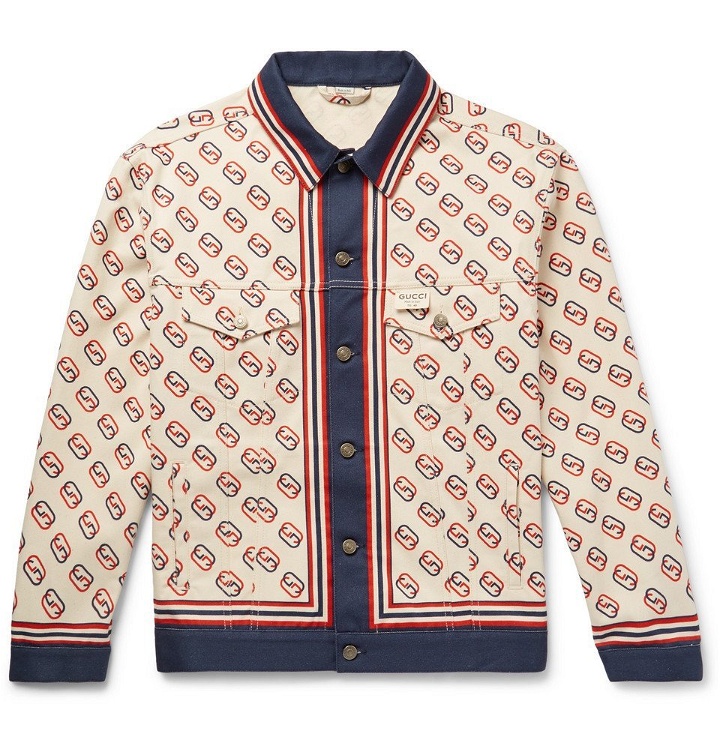 Photo: Gucci - Logo-Print Denim Jacket - Ivory