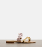 Manolo Blahnik Fiosabi appliqué leather thong sandals