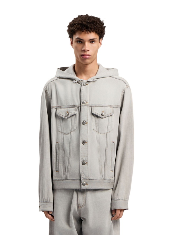 Photo: Palm Angels Curved Logo Denim Jacket