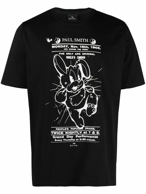 Photo: PS PAUL SMITH - Rabbit Poster Print Cotton T-shirt