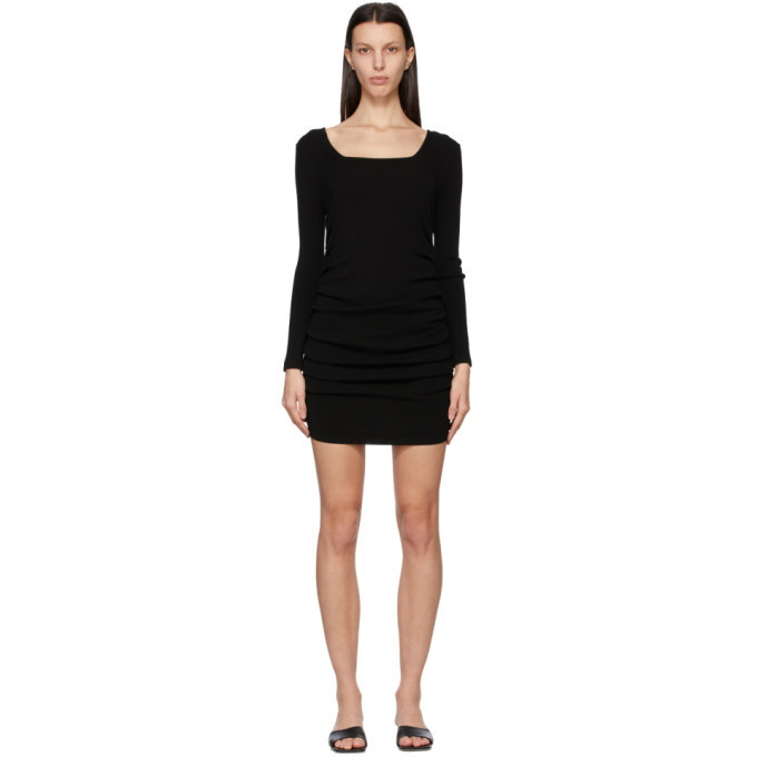 Photo: DRAE Black Knit Shirring Short Dress