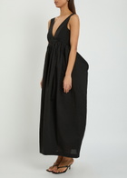 Rohe Sculpted Cotton-blend Poplin Maxi Dress Black