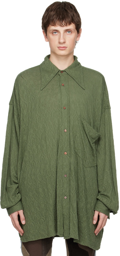 Photo: Acne Studios Green Jacquard Shirt