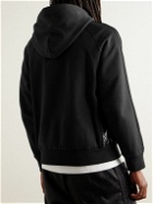 Moncler Genius - adidas Originals Shell-Trimmed Logo-Appliquéd Cotton-Jersey Hoodie - Black