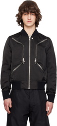 Rick Owens Black Temple Heizer Flight Bomber Jacket