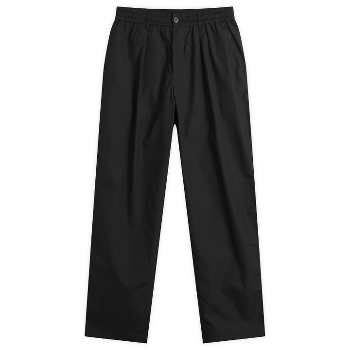 Photo: Universal Works Men's Recycled Poly Tech Pleated Track Pant in Black