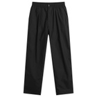 Universal Works Men's Recycled Poly Tech Pleated Track Pant in Black