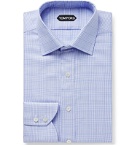 TOM FORD - Sky-Blue Slim-Fit Prince of Wales Checked Cotton Shirt - Blue