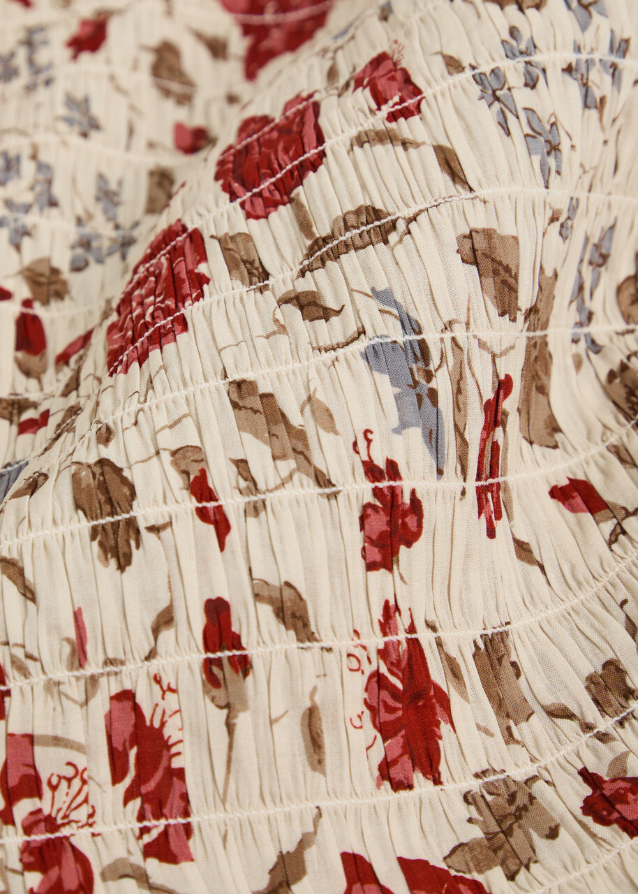 Reformation Aggie Floral-print Cotton-blend top Multicoloured