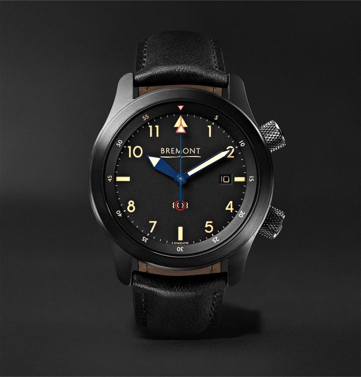 Photo: Bremont - U-2/51-JET Automatic 43mm Stainless Steel and Leather Watch - Black
